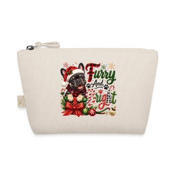 🎁 Weihnachten Französischer Bulldogge - Bio-Täschchen - Natur - Vorne