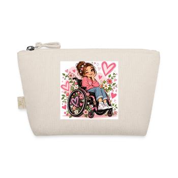 Herzblumen Rollstuhl-Design - Bio-Täschchen - Natur - Vorne