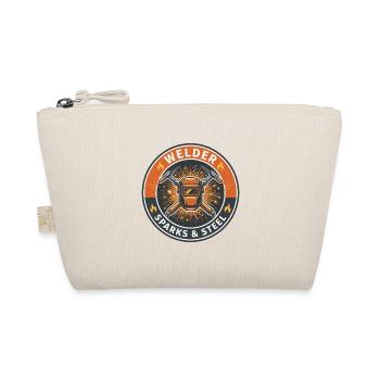 Schweißerfunken und Stahlhelm-Abzeichen-Geschenk - Bio-Täschchen - Natur - Vorne