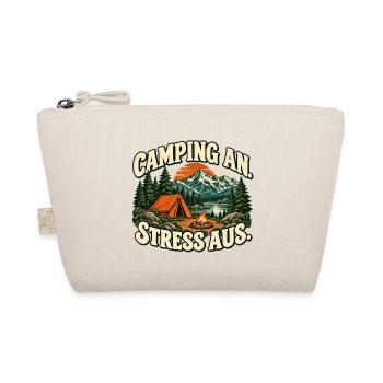 Camping an, Stress aus - Zelt und Natur - Bio-Täschchen - Natur - Vorne