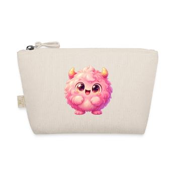 Pink Fluff Monster Kuschelheld - Bio-Täschchen - Natur - Vorne