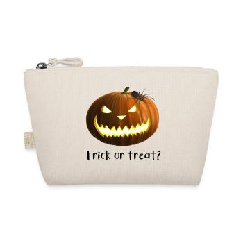 Trick or treat - Kürbis mit Spinne - Bio-Täschchen - Natur - Vorne
