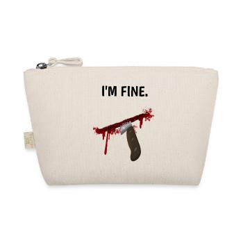 I'm fine - Messer mit Blutspritzern - Bio-Täschchen - Natur - Vorne