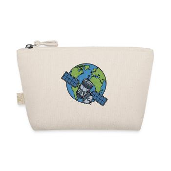 Satellit Orbit Erde Weltraum Sci-Fi Vektor Shirt - Bio-Täschchen - Natur - Vorne