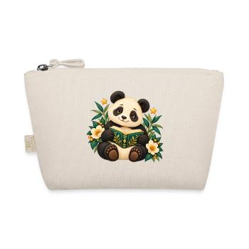 Panda-Leser unter Blumen - Bio-Täschchen - Natur - Vorne