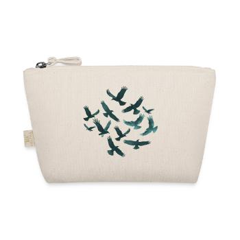 Teal Vogelflug Muster - Bio-Täschchen - Natur - Vorne