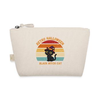 Retro Halloween Black Witch Cat Sunset - Bio-Täschchen - Natur - Vorne