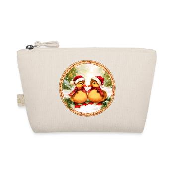Entchen Weihnachten / Weihnachtsmann Enten - Bio-Täschchen - Natur - Vorne