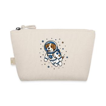 Hund Astronaut Helm Weltraum Hunde Vektor Shirt - Bio-Täschchen - Natur - Vorne