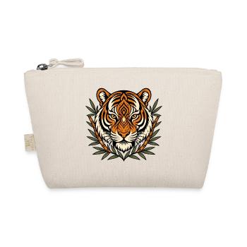 Tiger Kopf Bambus Muster Asien Raubkatze Shirt - Bio-Täschchen - Natur - Vorne