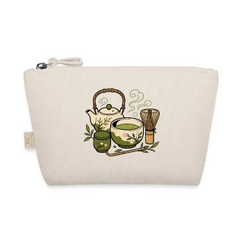 Japanisches Tee Set Matcha Besen Zen Vektor Shirt - Bio-Täschchen - Natur - Vorne
