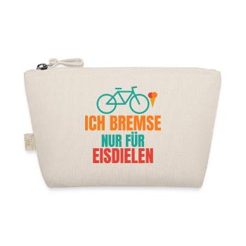 Ich bremse nur für Eisdielen – Fahrrad Spruch - Bio-Täschchen - Natur - Vorne