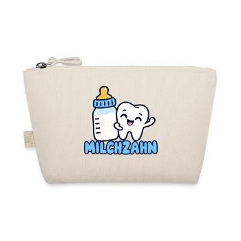 Milchzahn – Süßes Baby & Kinder Zahn Motiv - Bio-Täschchen - Natur - Vorne