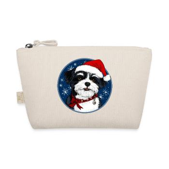 Hund Weihnachtsmann - Bio-Täschchen - Natur - Vorne