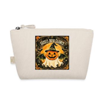 Süßes oder Saures Halloween-Kürbis - Bio-Täschchen - Natur - Vorne