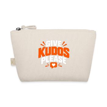 Gebt bitte Kudos-Shirt, Kudos-Laufshirt - Bio-Täschchen - Natur - Vorne