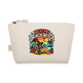 Resting Beach Witch Tropisches lustiges Halloween - Bio-Täschchen - Natur - Vorne