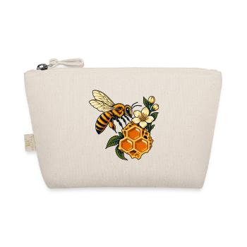 Honigbienen- und Wabenblüte - Bio-Täschchen - Natur - Vorne