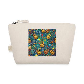 Psychedelische Gitarre Im 60er Hippie Stil - Bio-Täschchen - Natur - Vorne
