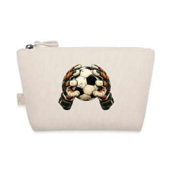 Torwart Geschenk - Fußball und Handschuhe - Bio-Täschchen - Natur - Vorne