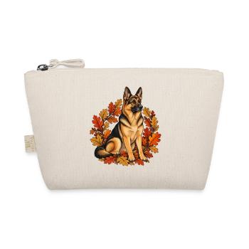 Schäferhund im Herbst - Hund mit Eichenlaub - Bio-Täschchen - Natur - Vorne