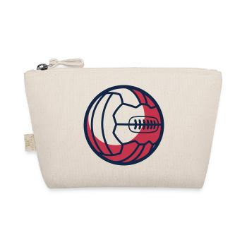 Retro Fussball Lederball Icon - Bio-Täschchen - Natur - Vorne