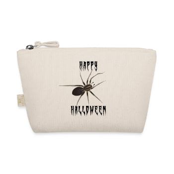 Happy Halloween Spinne - Gruselschrift - Bio-Täschchen - Natur - Vorne