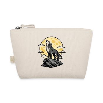 Heulender Wolf Vollmond Nacht Wildnis Vektor Shirt - Bio-Täschchen - Natur - Vorne