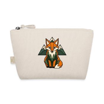 Fuchs Berge Tannen Geometrisch Natur Vektor Shirt - Bio-Täschchen - Natur - Vorne