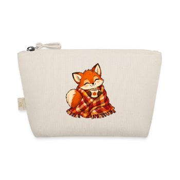 Fuchs mit Herbstschal und Kaffee - Bio-Täschchen - Natur - Vorne