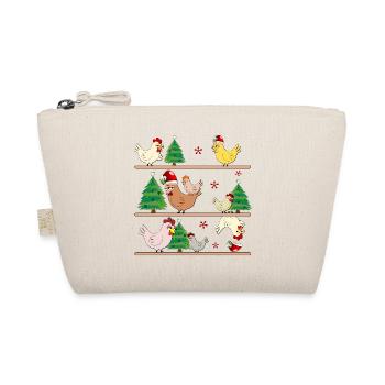 Weihnachten Hühnerstall Hühner - Bio-Täschchen - Natur - Vorne