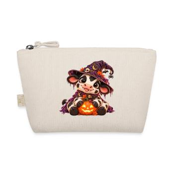 Niedliche Halloween-Kuh - Bio-Täschchen - Natur - Vorne