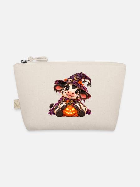 Niedliche Halloween-Kuh - Bio-Täschchen - Natur