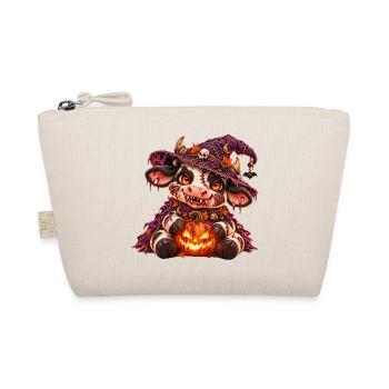 Gruselige Halloween-Kuh - Bio-Täschchen - Natur - Vorne