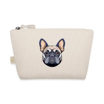 Französischer Bulldoggenkopf - Bio-Täschchen - Natur - Vorne