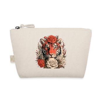 Tiger mit Blumenkrone - Bio-Täschchen - Natur - Vorne