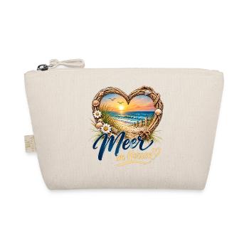 Meer im Herzen: Strandherz-Design - Bio-Täschchen - Natur - Vorne