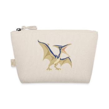 Blau gestreifter Flugsaurier im Vintage-Stil - Bio-Täschchen - Natur - Vorne