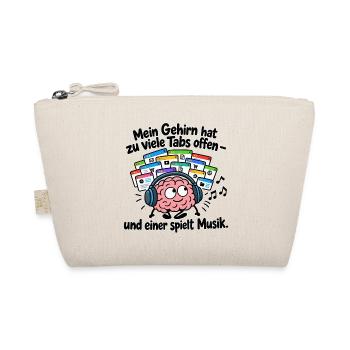 Gehirn mit offenen Tabs und Musik - Bio-Täschchen - Natur - Vorne
