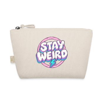 Stay Weird Pastell-Schriftzug mit Blitz - Bio-Täschchen - Natur - Vorne