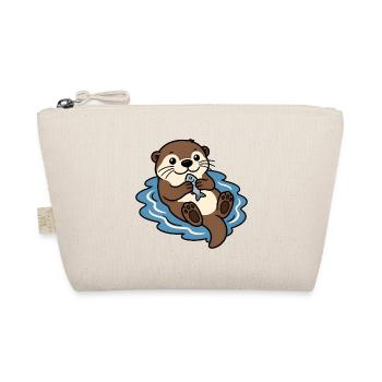 Otter Fisch Wasser Niedlich Tier Vektor Shirt - Bio-Täschchen - Natur - Vorne