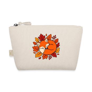 Schlafender Fuchs Herbstblätter Natur Vektor Shirt - Bio-Täschchen - Natur - Vorne
