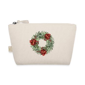 Winterkranz mit roten Poinsettien - Bio-Täschchen - Natur - Vorne