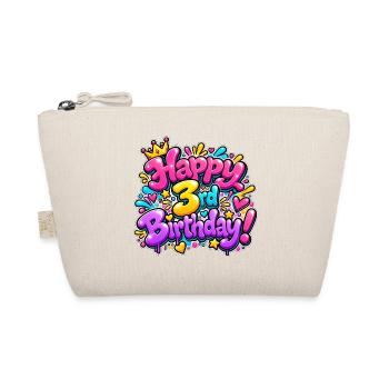 Herzlichen Glückwunsch zum 3. Geburtstag Graffiti: Pink Party Queen! - Bio-Täschchen - Natur - Vorne
