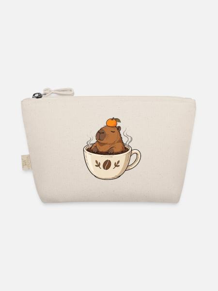 Murmeltier im Kaffee mit Orange - Bio-Täschchen - Natur
