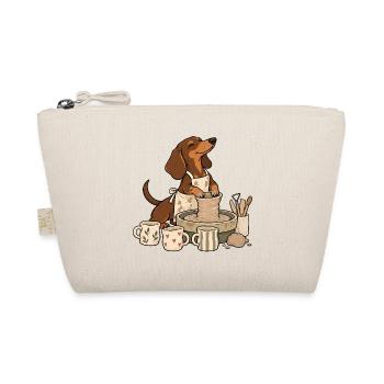 Pottery Dachshund Ceramics - Bio-Täschchen - Natur - Vorne