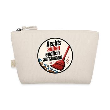 Besen gegen Rechts Aussen!  - Bio-Täschchen - Natur - Vorne
