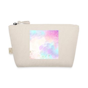 Pastellfarbenes Aquarellleuchten mit goldenen Punkten - Bio-Täschchen - Natur - Vorne