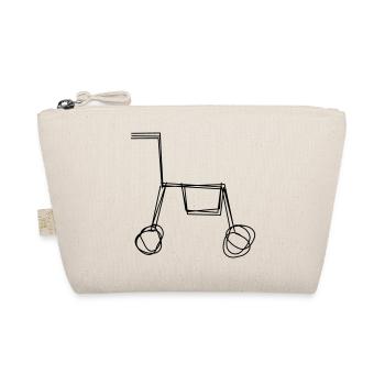 Rollator handgezeichnet - Bio-Täschchen - Natur - Vorne