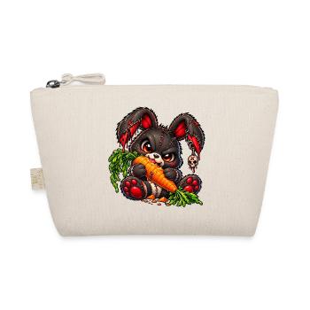 Gothic Hase mit Karotte – Dark Kawaii Bunny - Bio-Täschchen - Natur - Vorne